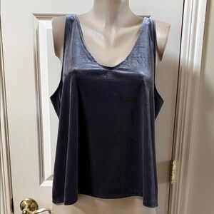 NWT Madewell pewter velvet Tank, sz XL